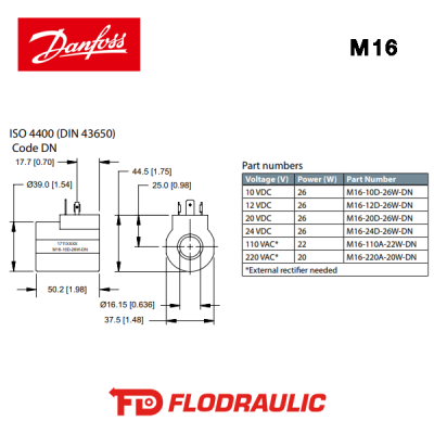 17114581 - SPULE M16-12D-26W-DN - DANFOSS