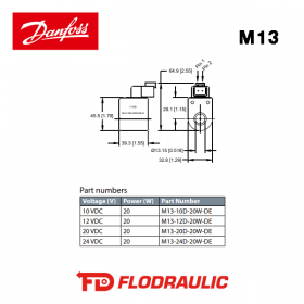 17114131 - COIL M13-12D-20W-DE - DANFOSS