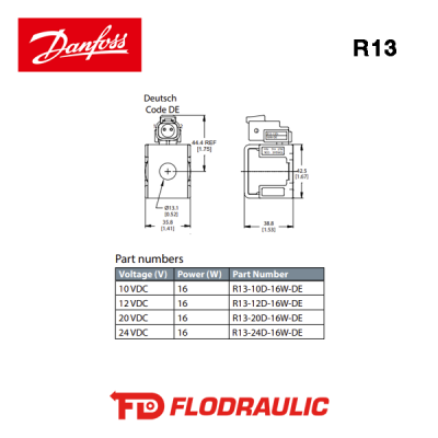 171180419 - COIL R13-12D-16W-DE - DANFOSS