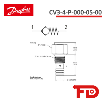 02-201684 - RÜCKSCHLAGVENTIL CV3-4-P-000-05-00 - DANFOSS