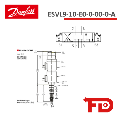 308AA00703A - WEGEVENTIL 5 WEGE ESVL9-10-E0-0-00-0-A - DANFOSS