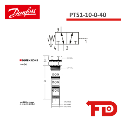 566400 - CONTROL VALVE 3-WAY - PTS1-10-0-40 - DANFOSS