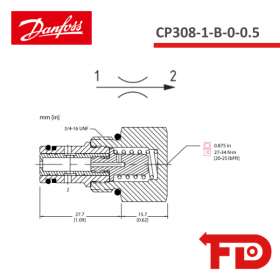 133305 - STROMREGLERVENTIL CP308-1-B-0-0.5 - DANFOSS