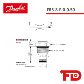 02-175013 - STROMREGLERVENTIL FR5-8-F-0-0.50 - DANFOSS