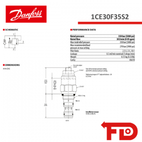 406AA00004A - COUNTERBALANCE VALVE 1CE30F35S2 - DANFOSS