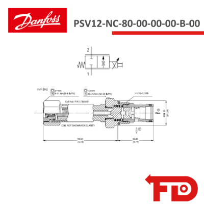 850255919 - STROMREGLERVENTIL - PSV12-NC-80-00-00-B-00 - DANFOSS