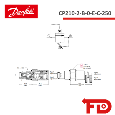 132226.250 - DRUCKBEGRENZUNGSVENTIL - CP210-2-B-0-E-C-250 - DANFOSS