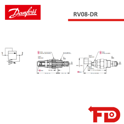 810209319 - RELIEF VALVE RV08-DR-2-E-XXX-B-00 - DANFOSS