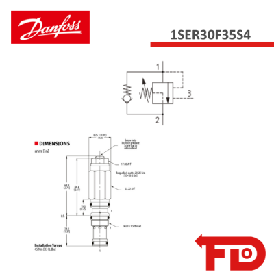 406AA00051A - SENKBREMSHALTEVENTIL - 1SER30F35S4 - DANFOSS