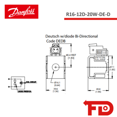 171183219 - SPULE  R16-12D-20W-DE-D - DANFOSS