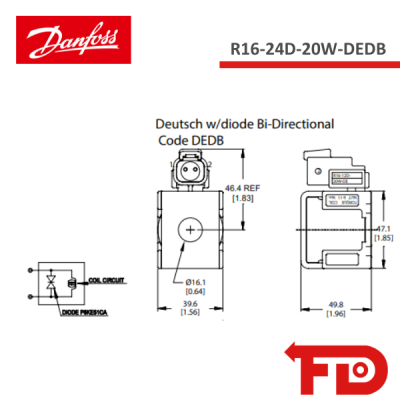 171183419 - COIL R16-24D-20W-DE-D - DANFOSS