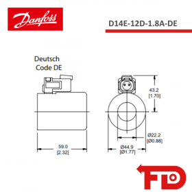 171187819 - COIL D14E-12D-1.8A-DE - DANFOSS