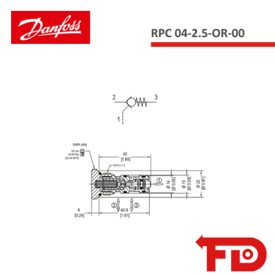 11169082 - CHECK, PILOT OPERATED - RPC04-2.5-OR-00 (NEW) - DANFOSS