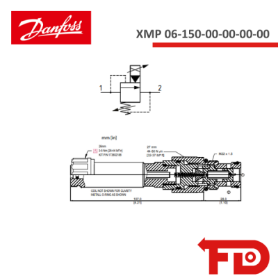 850202619 - RELIEF VALVE XMP 06-150-00-00-00-00 - DANFOSS