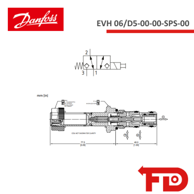 11128605 - MAGNETVENTIL 3-Wege - EVH 06/D5-00-00-SPS-00 - DANFOSS