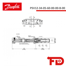11112323 - MAGNETVENTIL 4 WEGE PSV12-34-05-60-00-00-B-00 - DANFOSS