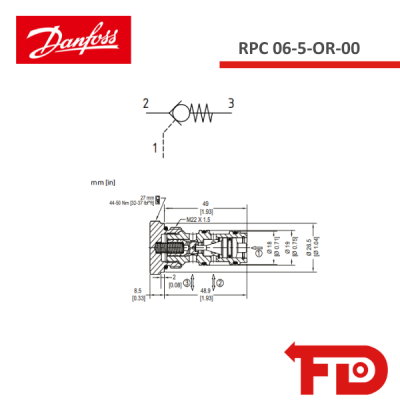 800473719 - VORGESTEUERTES SPERRVENTIL - RPC 06-5-OR-00 - DANFOSS