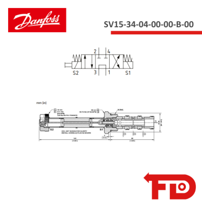 83021066 - SOLENOID VALVE 4-WAY - SV15-34-04-00-00-B-00 - DANFOSS