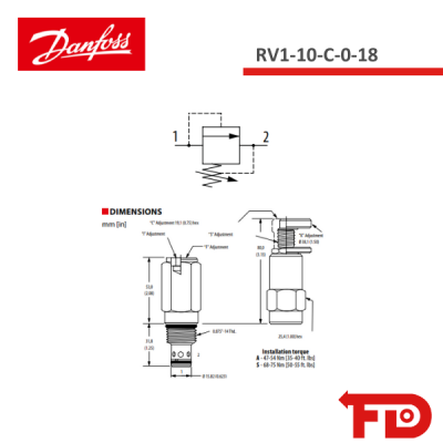 565761 - RELIEF VALVE RV1-10-C-0-18/ - DANFOSS