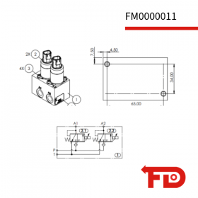PILOT BLOCK – REDUCING – DUAL REDUCING 12V DEUTSCH – FLODRAULIC